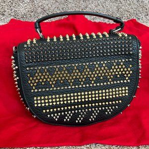Christian Louboutin Panettone Chevron Messenger Leather Bag